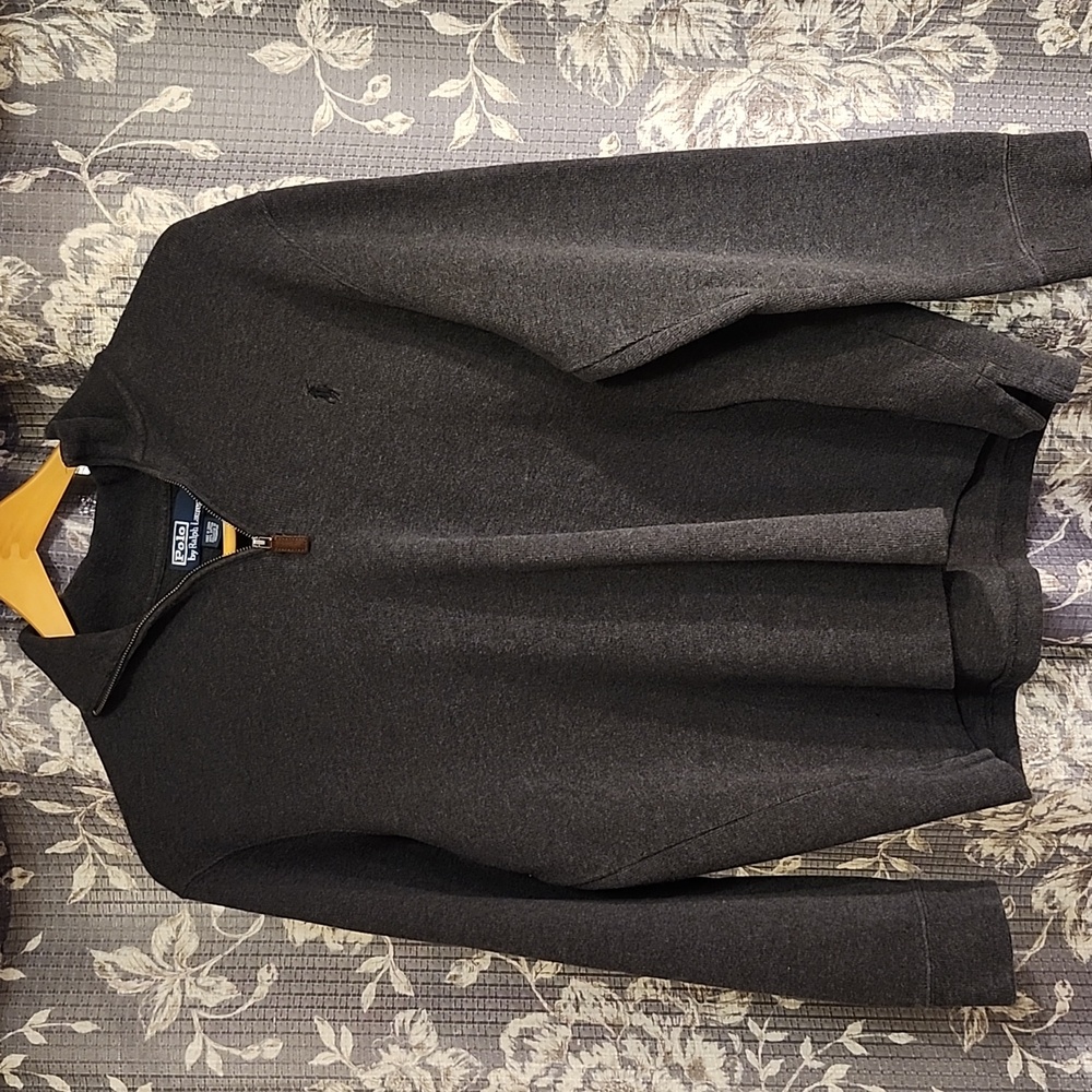Polo Ralph Lauren | Pony Logo Dark Gray 1/4 Zip Pullover Cotton Sweater Mens XL
